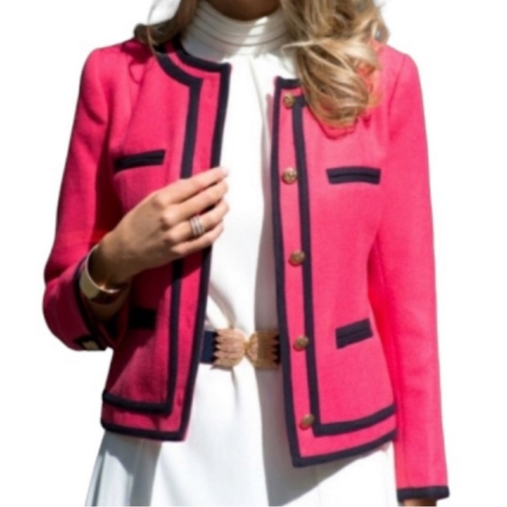 J. Crew Pink and Black Blazer